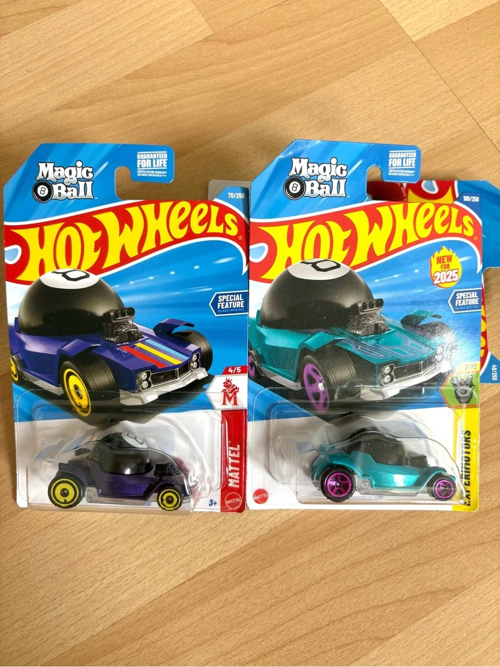Hot Wheels Magic 8-Ball Purple & Teal Toy Car Set Experimotors Mattel